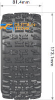 Louise RC - ST-PIONEER - 1-8 Stadium Truck Komplettradsatz - Fertig Verklebt - Sport - Bead Style 3.8 Felgen Schwarz-Chrom - Hex 17mm - L-T3287BC