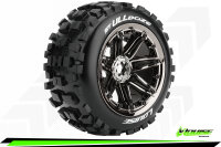 Louise RC - ST-ULLDOZE- 1-8 Stadium Truck Komplettradsatz - Fertig Verklebt - Sport - Bead Style 3.8 Felgen Schwarz-Chrom - Hex 17mm - L-T3288BC