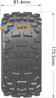 Louise RC - ST-ULLDOZE- 1-8 Stadium Truck Komplettradsatz - Fertig Verklebt - Sport - Bead Style 3.8 Felgen Schwarz-Chrom - Hex 17mm - L-T3288BC