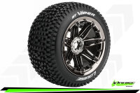 Louise RC - ST-VIPER- 1-8 Stadium Truck Komplettradsatz - Fertig Verklebt - Sport - Bead Style 3.8 Felgen Schwarz-Chrom - Hex 17mm - L-T3289BC