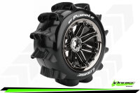 Louise RC - ST-PADDLE- 1-8 Stadium Truck Komplettradsatz - Fertig Verklebt - Sport - Bead Style 3.8 Felgen Schwarz-Chrom - Hex 17mm - L-T3290BC