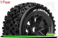 Louise RC - SC-UPHILL - 1-5 Short Course Truck --Inhalt: 2 Reifen-- Montiert - Sport - Bead-Lock Felgen Schwarz - Hex 24mm - Hinten - L-T3293B