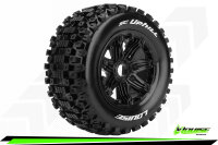 Louise RC - SC-UPHILL - 1-5 Short Course Truck Komplettradsatz - Montiert - Sport - Bead-Lock Felgen Schwarz - Hex 24mm - Hinten - L-T3293B