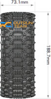 Louise RC - SC-UPHILL - 1-5 Short Course Truck Komplettradsatz - Montiert - Sport - Bead-Lock Felgen Schwarz - Hex 24mm - Hinten - L-T3293B