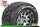 Louise RC - MFT - MT-ROCKET - 1-10 Monster Truck Komplettradsatz - Montiert - Sport - Bead-Lock 2.8 Felgen Schwarz-Chrom - 0-Offset - Hex 12mm  - L-T3307SBC