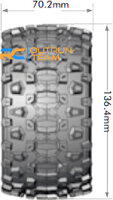 Louise RC - MFT - MT-UPHILL - 1-10 Monster Truck Komplettradsatz - Montiert - Sport - Bead-Lock 2.8 Felgen Schwarz - 0-Offset - Hex 12mm  - L-T3309SB