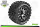 Louise RC - MFT - MT-UPHILL - 1-10 Monster Truck Komplettradsatz - Montiert - Sport - Bead-Lock 2.8 Felgen Schwarz-Chrom - 1/2-Offset - Hex 12mm  - L-T3309SBCH