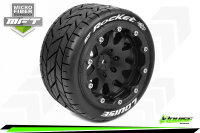 Louise RC - MFT - ST-ROCKET - 1-10 Monster Truck Komplettradsatz - Montiert - Sport - Bead-Lock 2.8 Felgen Schwarz - 0-Offset - Hex 12mm  - L-T3311SB