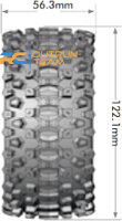 Louise RC - MFT - ST-UPHILL - 1-10 Monster Truck Komplettradsatz - Montiert - Sport - Bead-Lock 2.8 Felgen Schwarz - 0-Offset - Hex 12mm  - L-T3313SB