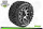 Louise RC - MFT - ST-UPHILL - 1-10 Monster Truck Komplettradsatz - Montiert - Sport - Bead-Lock 2.8 Felgen Schwarz-Chrom - 1/2-Offset - Hex 12mm  - L-T3313SBCH