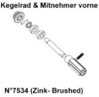 DF Models 7534 | Kegelradeinheit vorne (Zink)