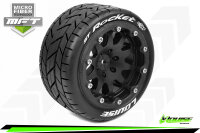 Louise RC - MFT - ST-ROCKET - 1-10 Monster Truck Komplettradsatz - Montiert - Sport - Bead-Lock 2.8 Felgen Schwarz - 1/2-Offset - Hex 14mm  - L-T3311SBM