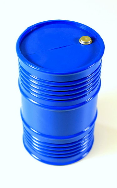 Kunststoff Öltank blau