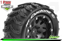 Louise RC - MFT - MT-CYCLONE - 1-10 Monster Truck --Inhalt: 2 Reifen-- Montiert - Sport - Bead-Lock 2.8 Felgen Schwarz - 1/2-Offset - Hex 14mm  - L-T3310SBM