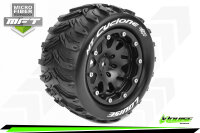 Louise RC - MFT - MT-CYCLONE - 1-10 Monster Truck Komplettradsatz - Montiert - Sport - Bead-Lock 2.8 Felgen Schwarz - 1/2-Offset - Hex 14mm  - L-T3310SBM