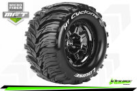 Louise RC - MFT - MT-CYCLONE - 1-8 Monster Truck --Inhalt: 2 Reifen-- Fertig Verklebt - Sport - Bead Style 3.8 Felgen Schwarz-Chrom - 0-Offset - Hex 17mm - L-T3323BC