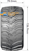 Louise RC - MFT - MT-CYCLONE - Maxx --Inhalt: 2 Reifen-- Montiert - Sport - Bead-Lock 3.8 Felgen Schwarz-Chrom - 1/2-Offset - Hex 17mm - L-T3331SBC