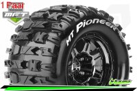 Louise RC - MFT - MT-PIONEER - 1-8 Monster Truck --Inhalt: 2 Reifen-- Fertig Verklebt - Sport - Bead Style 3.8 Felgen Schwarz-Chrom - 0-Offset - Hex 17mm - L-T3321BC