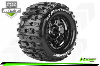Louise RC - MFT - MT-PIONEER - 1-8 Monster Truck Komplettradsatz - Fertig Verklebt - Sport - Bead Style 3.8 Felgen Schwarz-Chrom - 1/2-Offset - Hex 17mm - L-T3321BCH