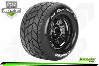 Louise RC - MFT - MT-ROCKET - 1-8 Monster Truck Komplettradsatz - Fertig Verklebt - Sport - Bead Style 3.8 Felgen Schwarz-Chrom - 0-Offset - Hex 17mm - L-T3320BC