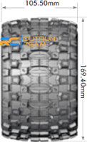 Louise RC - MFT - MT-UPHILL - 1-8 Monster Truck Komplettradsatz - Fertig Verklebt - Sport - Bead Style 3.8 Felgen Schwarz-Chrom - 0-Offset - Hex 17mm - L-T3322BC