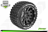 Louise RC - MFT - ST-HUMMER - 1-10 Monster Truck --Inhalt: 2 Reifen-- Montiert - Sport - Bead-Lock 2.8 Felgen Schwarz - 1/2-Offset - Hex 14mm  - L-T3314SBM