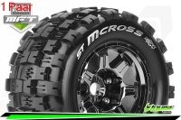 Louise RC - MFT - ST-MCROSS - 1-8 Stadium Truck --Inhalt: 2 Reifen-- Fertig Verklebt - Sport - Bead Style 3.8 Felgen Schwarz-Chrom - 0-Offset - Hex 17mm - L-T3327BC