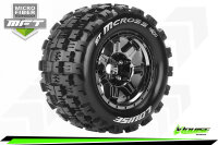 Louise RC - MFT - ST-MCROSS - 1-8 Stadium Truck Komplettradsatz - Fertig Verklebt - Sport - Bead Style 3.8 Felgen Schwarz-Chrom - 1/2-Offset - Hex 17mm - L-T3327BCH