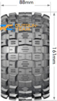 Louise RC - MFT - ST-MCROSS - 1-8 Stadium Truck Komplettradsatz - Fertig Verklebt - Sport - Bead Style 3.8 Felgen Schwarz-Chrom - 1/2-Offset - Hex 17mm - L-T3327BCH
