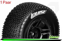 Louise RC - SC-TURBO - 1-10 Short Course --Inhalt: 2 Reifen-- Fertig Verklebt - Super Soft - Felgen Schwarz - Hex 12mm - SLASH 2WD - Vorne - L-T3147VBTF